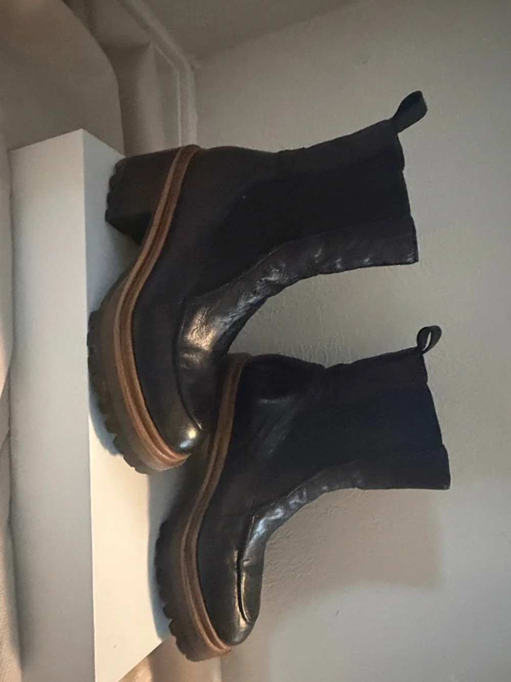 Mis Mooz Evanna Platform Booties with Brown Lug Sole - Women - Picture 1 of 6